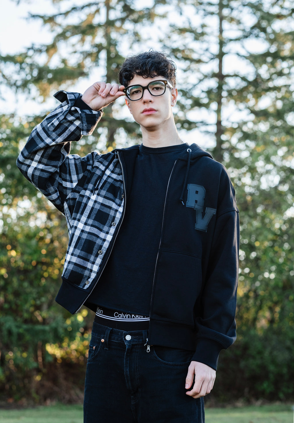 Half Flannel Hoodie